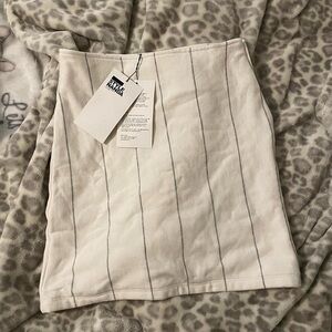 Stylenanda Striped White Mini Skirt